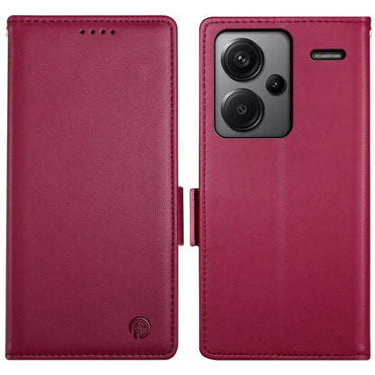 DF-010 For Xiaomi Redmi Note 13 Pro+ 5G Leather Case Side Magnetic Clasps Phone Wallet Cover