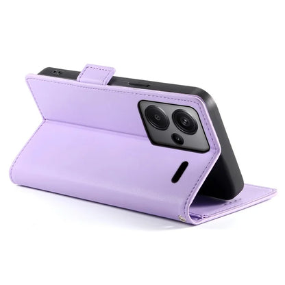 DF-010 For Xiaomi Redmi Note 13 Pro+ 5G Leather Case Side Magnetic Clasps Phone Wallet Cover