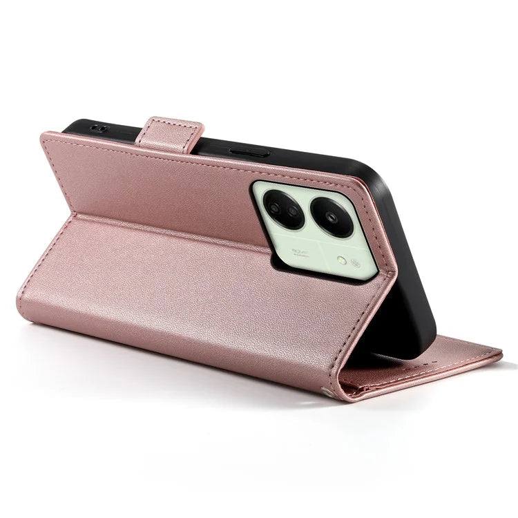 DF-010 For Xiaomi Redmi 13C 4G / 13C 5G / Poco C65 4G / Poco M6 5G / 13R 5G Case Card Holder Leather Stand Phone Cover