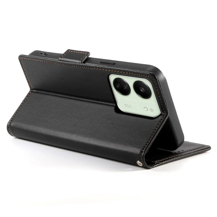 DF-010 For Xiaomi Redmi 13C 4G / 13C 5G / Poco C65 4G / Poco M6 5G / 13R 5G Case Card Holder Leather Stand Phone Cover