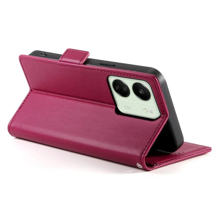 DF-010 For Xiaomi Redmi 13C 4G / 13C 5G / Poco C65 4G / Poco M6 5G / 13R 5G Case Card Holder Leather Stand Phone Cover