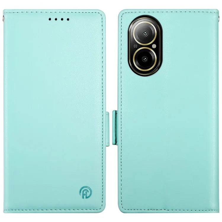 DF-010 For Realme C67 4G Case Leather Wallet Phone Cover with Magnetic Clasps