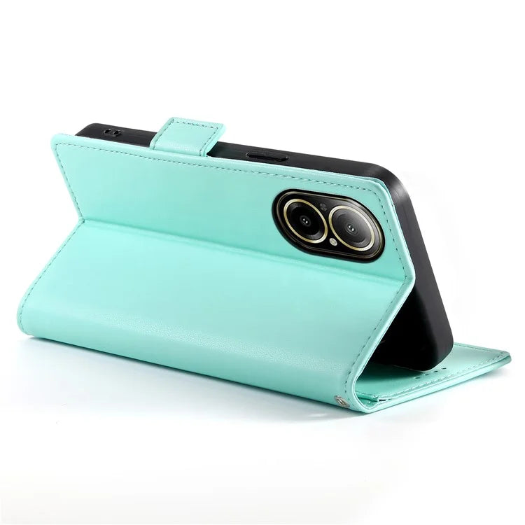 DF-010 For Realme C67 4G Case Leather Wallet Phone Cover with Magnetic Clasps
