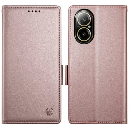 DF-010 For Realme C67 4G Case Leather Wallet Phone Cover with Magnetic Clasps