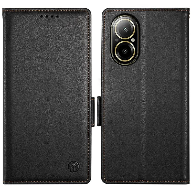 DF-010 For Realme C67 4G Case Leather Wallet Phone Cover with Magnetic Clasps