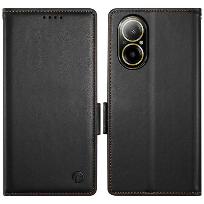 DF-010 For Realme C67 4G Case Leather Wallet Phone Cover with Magnetic Clasps