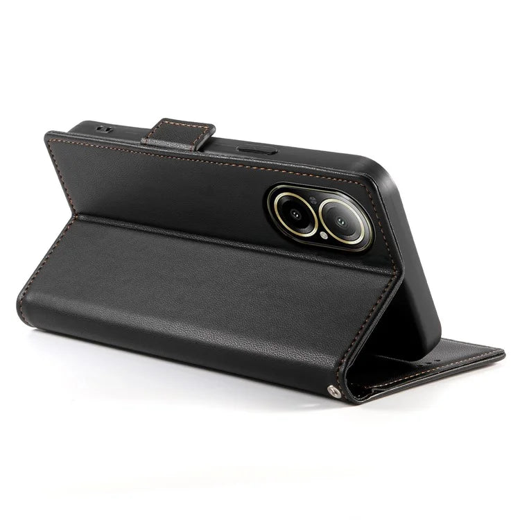 DF-010 For Realme C67 4G Case Leather Wallet Phone Cover with Magnetic Clasps