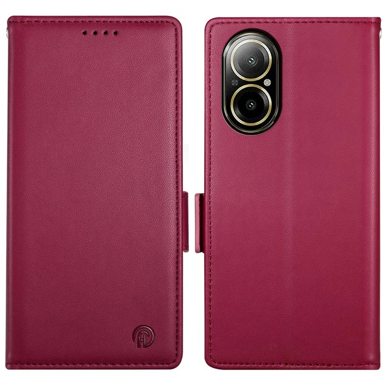 DF-010 For Realme C67 4G Case Leather Wallet Phone Cover with Magnetic Clasps