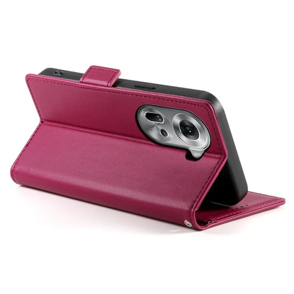 DF-010 For Oppo Reno11 5G (Global) Case PU Leather Phone Cover with Card Holder Side Magnetic Clasp
