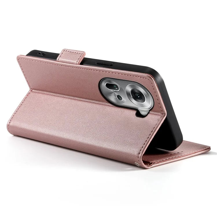 DF-010 For Oppo Reno11 5G (Global) Case PU Leather Phone Cover with Card Holder Side Magnetic Clasp