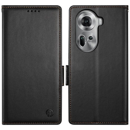 DF-010 For Oppo Reno11 5G (Global) Case PU Leather Phone Cover with Card Holder Side Magnetic Clasp