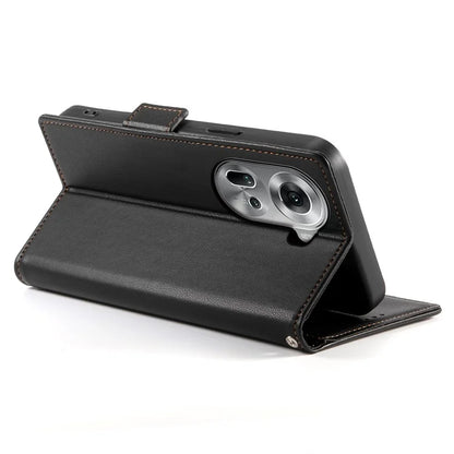 DF-010 For Oppo Reno11 5G (Global) Case PU Leather Phone Cover with Card Holder Side Magnetic Clasp
