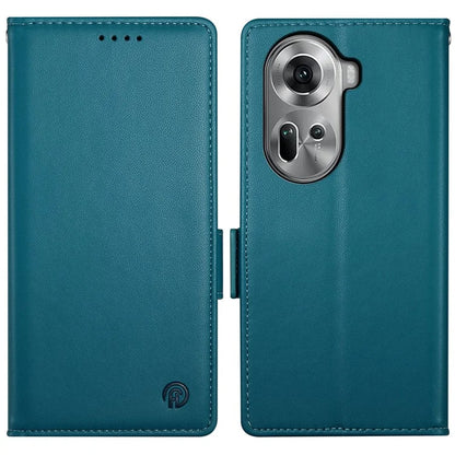 DF-010 For Oppo Reno11 5G (Global) Case PU Leather Phone Cover with Card Holder Side Magnetic Clasp