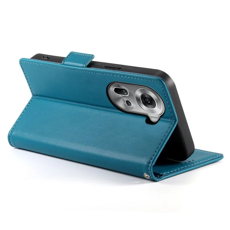 DF-010 For Oppo Reno11 5G (Global) Case PU Leather Phone Cover with Card Holder Side Magnetic Clasp