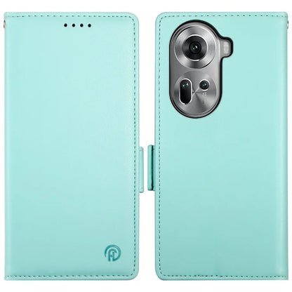 DF-010 For Oppo Reno11 5G (Global) Case PU Leather Phone Cover with Card Holder Side Magnetic Clasp
