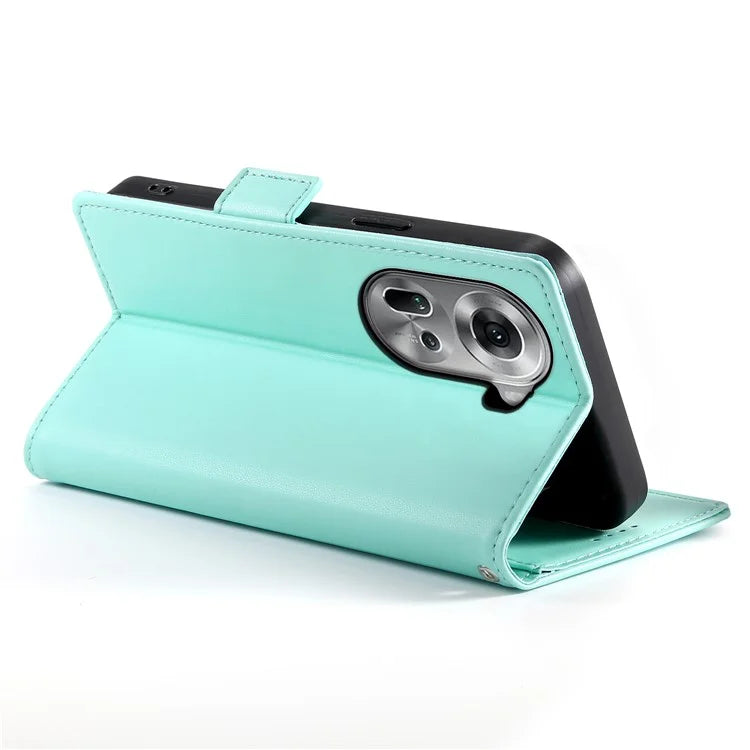 DF-010 For Oppo Reno11 5G (Global) Case PU Leather Phone Cover with Card Holder Side Magnetic Clasp