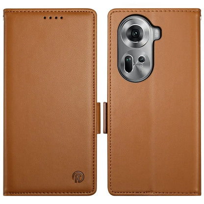 DF-010 For Oppo Reno11 5G (Global) Case PU Leather Phone Cover with Card Holder Side Magnetic Clasp