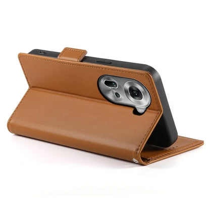 DF-010 For Oppo Reno11 5G (Global) Case PU Leather Phone Cover with Card Holder Side Magnetic Clasp
