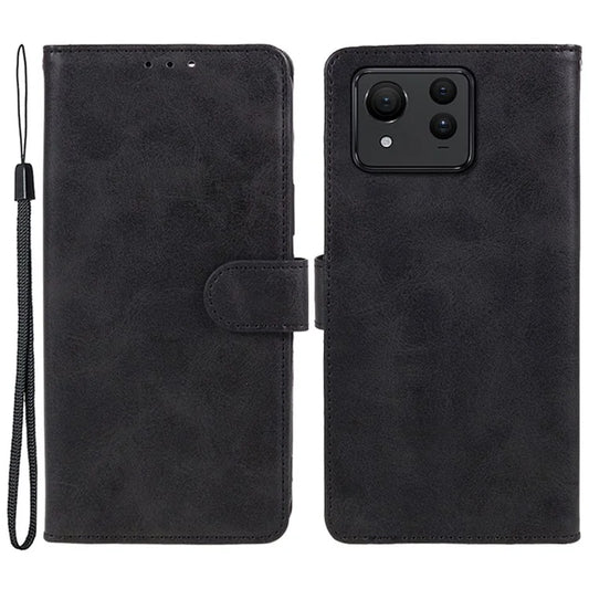 For Asus Zenfone 11 Ultra 5G Case Calf Texture Leather Phone Cover with Card Holder Stand