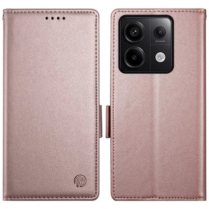 DF-010 For Xiaomi Redmi Note 13 Pro 5G  /  Poco X6 5G Case Leather Wallet Cover Dual Magnetic Clasps