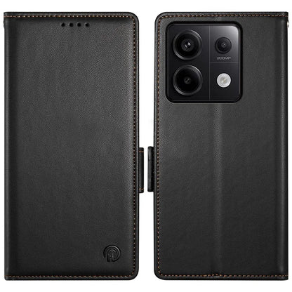 DF-010 For Xiaomi Redmi Note 13 Pro 5G  /  Poco X6 5G Case Leather Wallet Cover Dual Magnetic Clasps