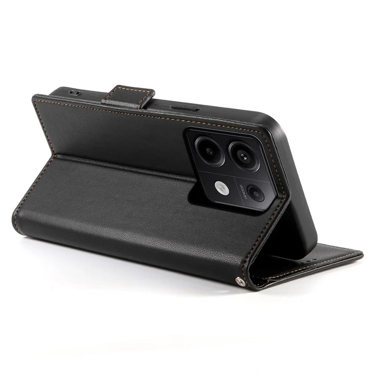 DF-010 For Xiaomi Redmi Note 13 Pro 5G  /  Poco X6 5G Case Leather Wallet Cover Dual Magnetic Clasps
