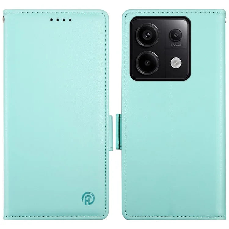 DF-010 For Xiaomi Redmi Note 13 Pro 5G  /  Poco X6 5G Case Leather Wallet Cover Dual Magnetic Clasps