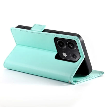 DF-010 For Xiaomi Redmi Note 13 Pro 5G  /  Poco X6 5G Case Leather Wallet Cover Dual Magnetic Clasps