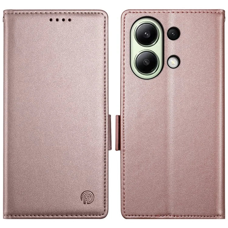 DF-010 For Xiaomi Redmi Note 13 4G Wallet Case Anti-Scratch Leather Phone Cover