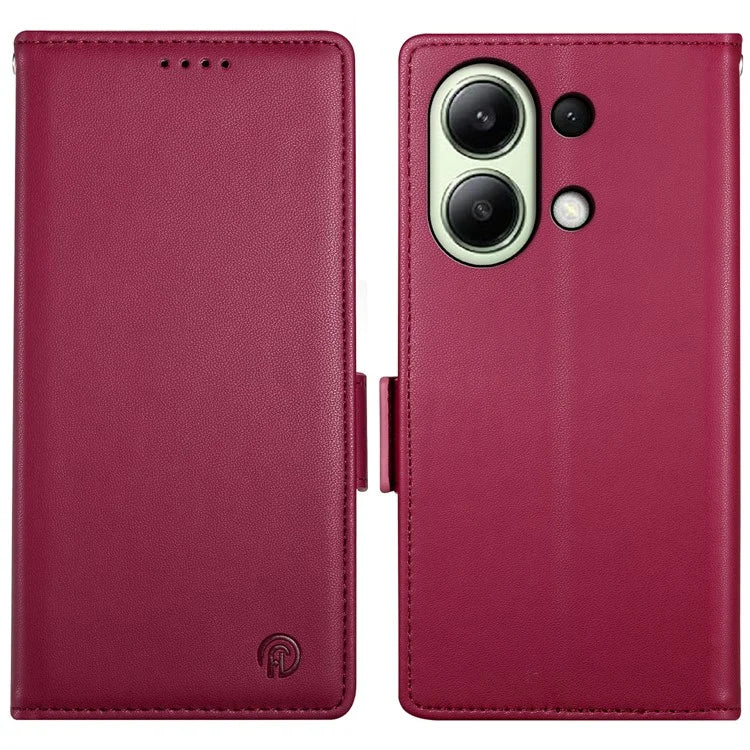 DF-010 For Xiaomi Redmi Note 13 4G Wallet Case Anti-Scratch Leather Phone Cover