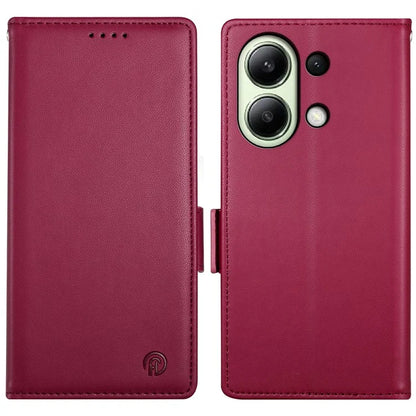 DF-010 For Xiaomi Redmi Note 13 4G Wallet Case Anti-Scratch Leather Phone Cover