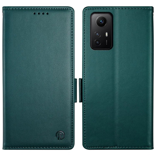 DF-010 For Xiaomi Redmi Note 12S 4G Case Stand Magnetic Clasp Leather Phone Coverish Green