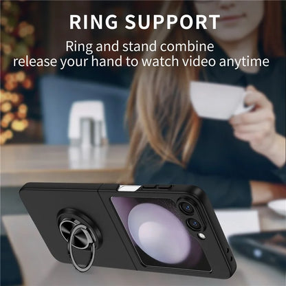 For Samsung Galaxy Z Flip6 5G Case Rotatable Ring Kickstand Hard PC Phone Cover