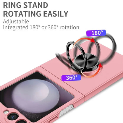 For Samsung Galaxy Z Flip6 5G Case Rotatable Ring Kickstand Hard PC Phone Cover