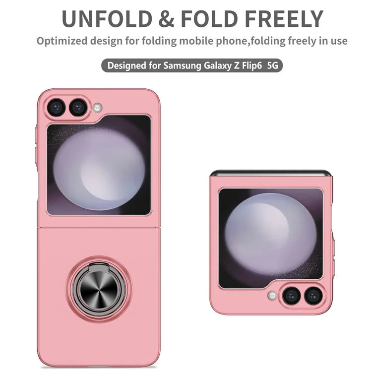 For Samsung Galaxy Z Flip6 5G Case Rotatable Ring Kickstand Hard PC Phone Cover