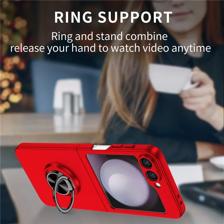 For Samsung Galaxy Z Flip6 5G Case Rotatable Ring Kickstand Hard PC Phone Cover