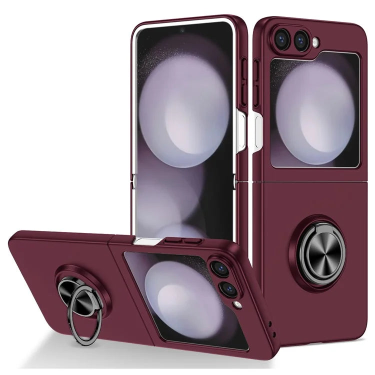 For Samsung Galaxy Z Flip6 5G Case Rotatable Ring Kickstand Hard PC Phone Cover