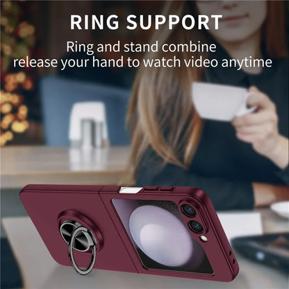 For Samsung Galaxy Z Flip6 5G Case Rotatable Ring Kickstand Hard PC Phone Cover
