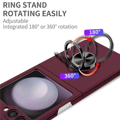 For Samsung Galaxy Z Flip6 5G Case Rotatable Ring Kickstand Hard PC Phone Cover