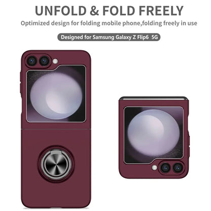 For Samsung Galaxy Z Flip6 5G Case Rotatable Ring Kickstand Hard PC Phone Cover