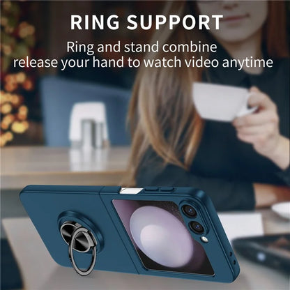 For Samsung Galaxy Z Flip6 5G Case Rotatable Ring Kickstand Hard PC Phone Cover