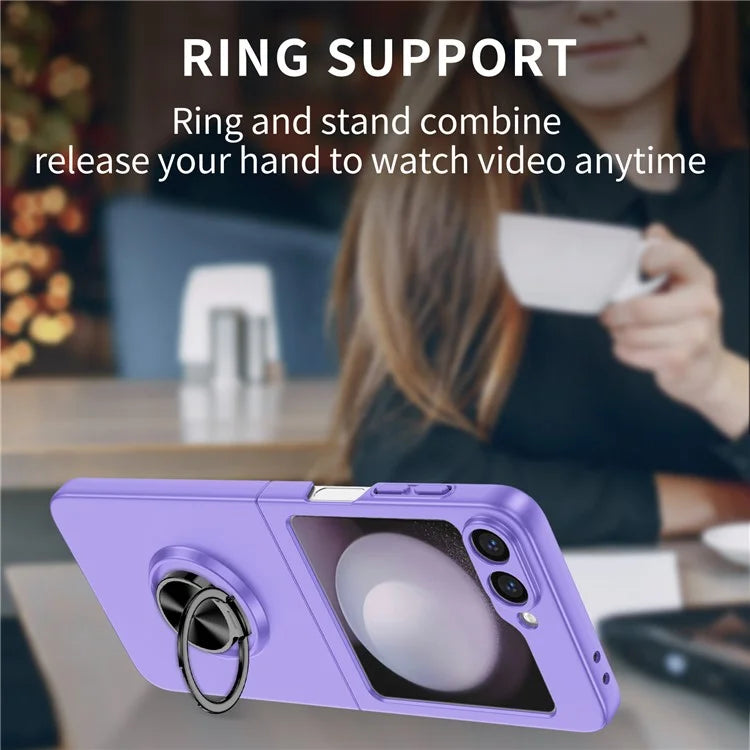 For Samsung Galaxy Z Flip6 5G Case Rotatable Ring Kickstand Hard PC Phone Cover