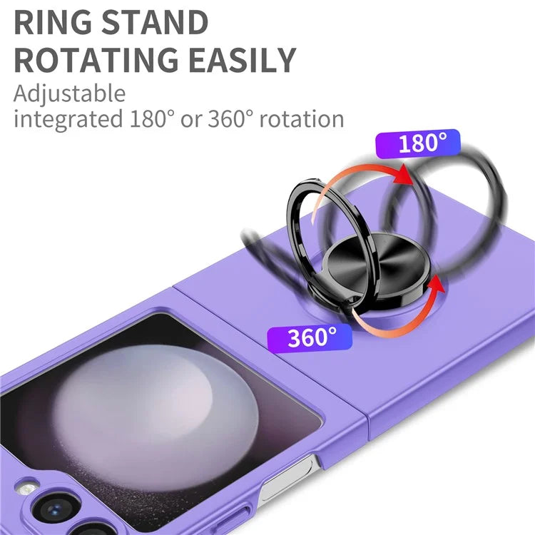 For Samsung Galaxy Z Flip6 5G Case Rotatable Ring Kickstand Hard PC Phone Cover