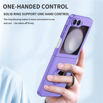 For Samsung Galaxy Z Flip6 5G Case Rotatable Ring Kickstand Hard PC Phone Cover