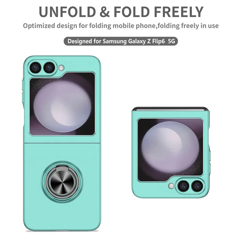 For Samsung Galaxy Z Flip6 5G Case Rotatable Ring Kickstand Hard PC Phone Cover