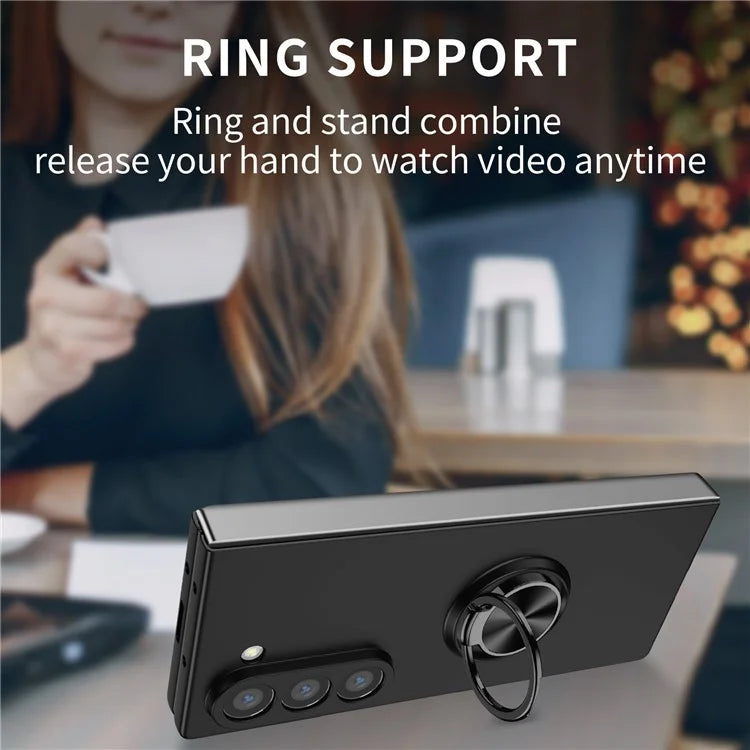 For Samsung Galaxy Z Fold6 5G Case Ring Kickstand PC Phone Cover Support Car Mount