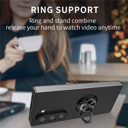 For Samsung Galaxy Z Fold6 5G Case Ring Kickstand PC Phone Cover Support Car Mount