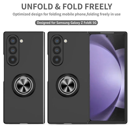 For Samsung Galaxy Z Fold6 5G Case Ring Kickstand PC Phone Cover Support Car Mount