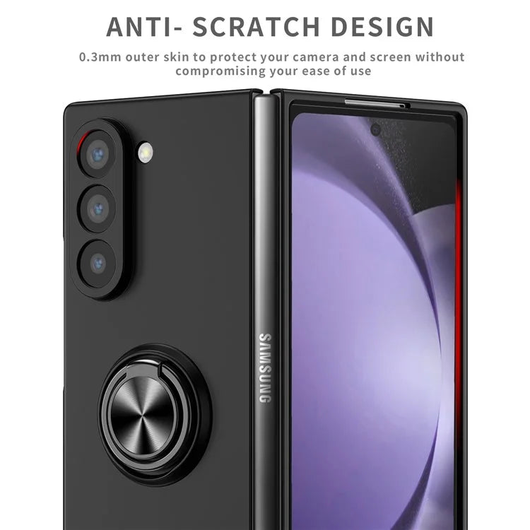 For Samsung Galaxy Z Fold6 5G Case Ring Kickstand PC Phone Cover Support Car Mount