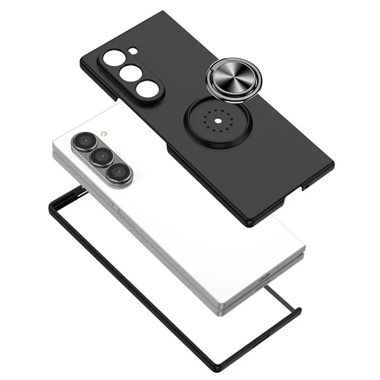 For Samsung Galaxy Z Fold6 5G Case Ring Kickstand PC Phone Cover Support Car Mount